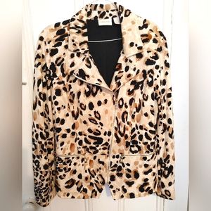 Chico's Jacket very nice leopard style print, like new Size 2